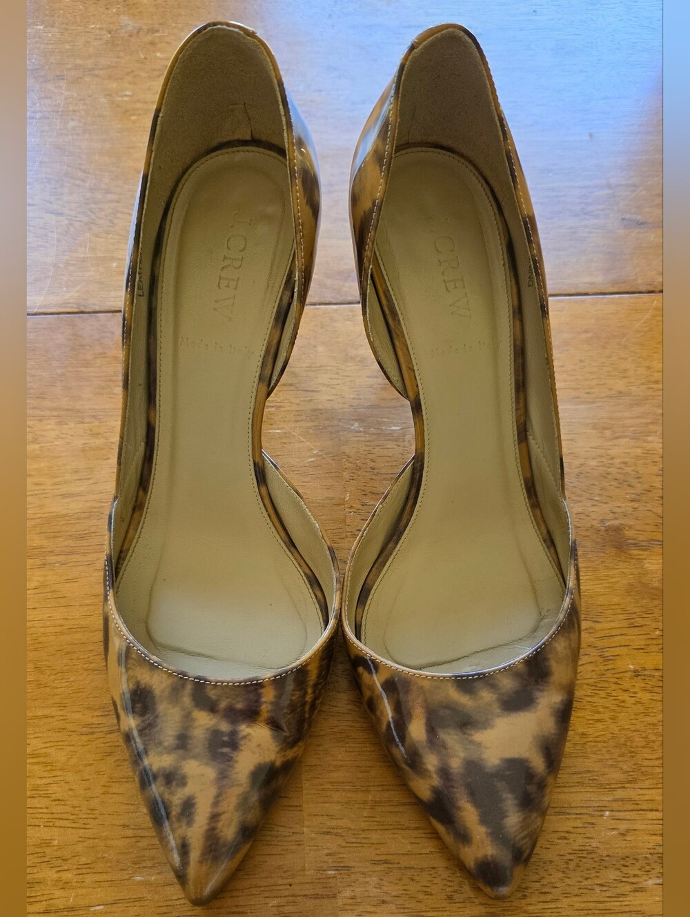 J. Crew Leopard Print D'Orsay Leather Pumps